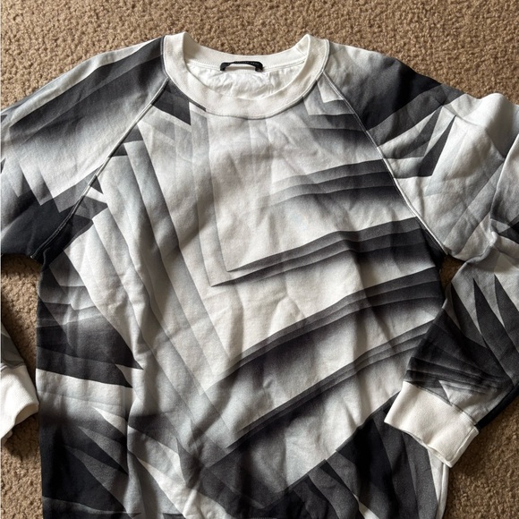 Christopher Kane Gray Geometric Crewneck Sweatshirt Size L Made in Italy